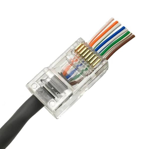 RJ45-CAT6-UTP-pass-through - RJ45 CAT6 UTP გამჭოლი კონექტორი